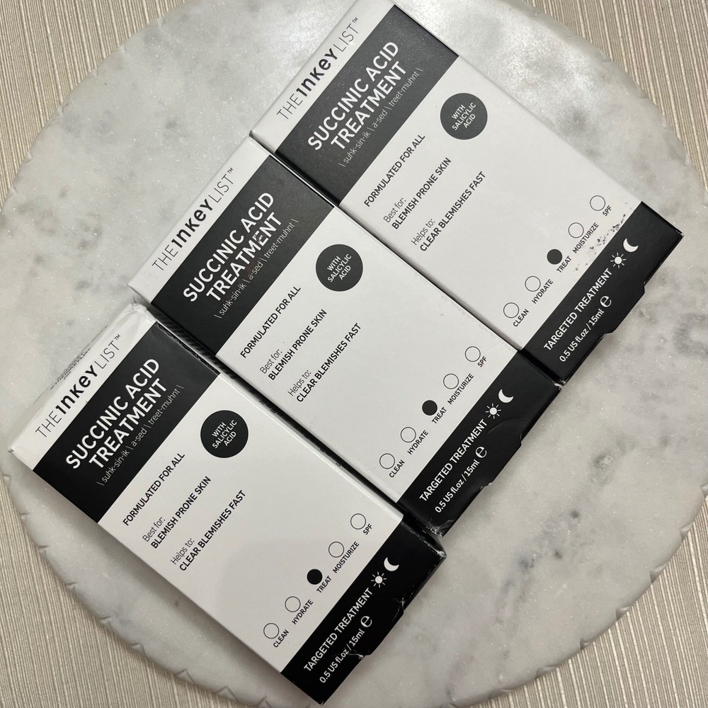 The Inkey List Succinic Acid Treatment 3 Pack Clear Blemish Acne New Exp 26 05